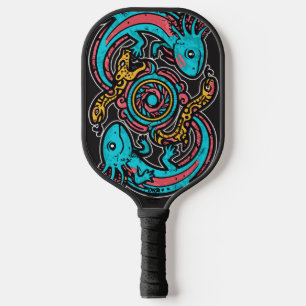 Palas De Pickleball Dios Azteca Xolotl Luchando Arte Tribal de Batalla