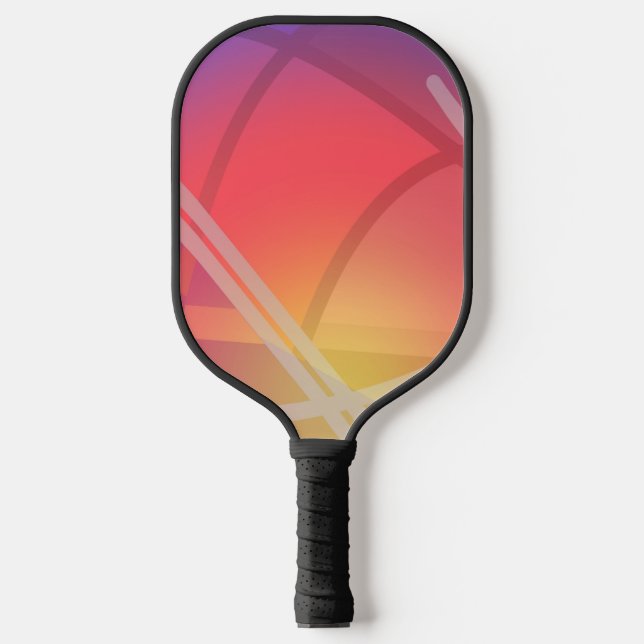 Palas De Pickleball Diseño abstracto con capas de neón suave (Anverso)