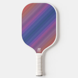 Palas De Pickleball Diseño de arte abstracto con rayas azules y morada