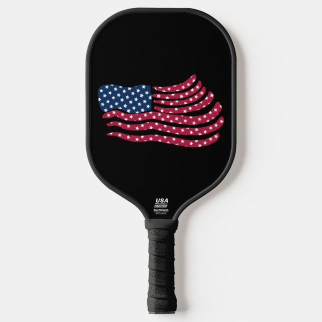 Palas De Pickleball Diseño De Bandera Blanca Y Azul Rojas (Anverso)
