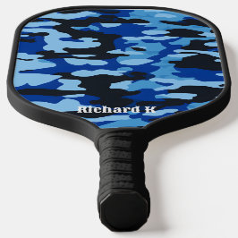 Palas De Pickleball Diseño de camo militar azul personalizado personal