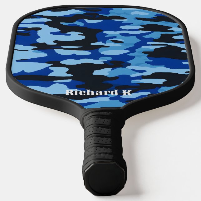 Palas De Pickleball Diseño de camo militar azul personalizado personal (Distribución)