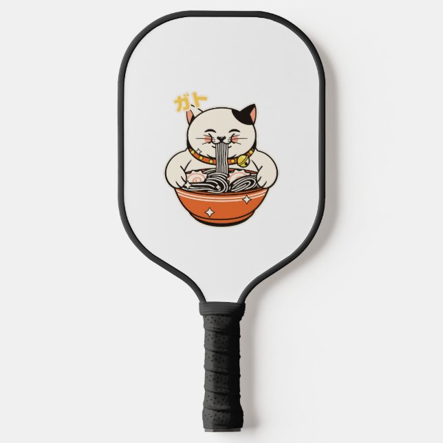 Palas De Pickleball Diseño de Cat Ramen Kawaii (Anverso)
