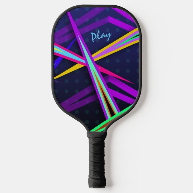 Palas De Pickleball Diseño de estilo de onda de vapor oscuro divertido (Anverso)