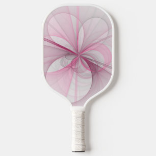 Palas De Pickleball Diseño de fractal gris rosa claro abstracto modern