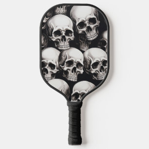 Palas De Pickleball Diseño de Guay Skull en blanco y negro