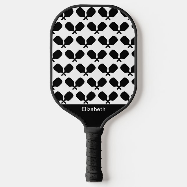Palas De Pickleball Diseño de Ilustracion blanco negro para remo de bo (Anverso)