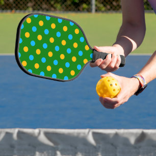 Palas De Pickleball Diseño de lunares verde amarillo negro
