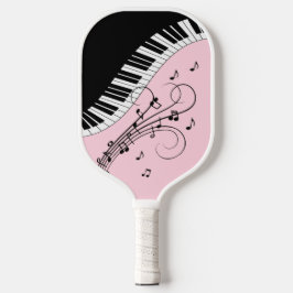 Palas De Pickleball Diseño de música de teclado de piano rosa