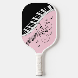 Palas De Pickleball Diseño de música de teclado de piano rosa