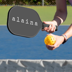 Palas De Pickleball Diseño de nombre minimalista simple en negro perso