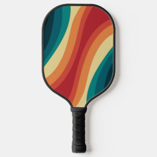 Palas De Pickleball Diseño de ondas de estilo retro multicolor