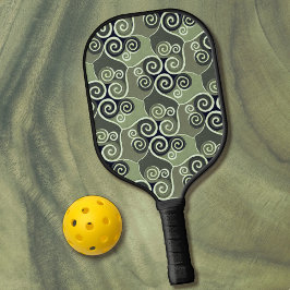 Palas De Pickleball Diseño de patrones de resumen rápido Sage Green Ar