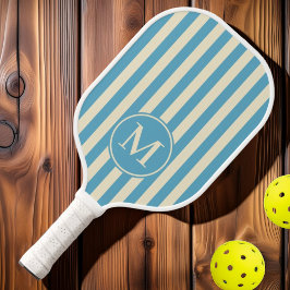 Palas De Pickleball Diseño de Rayas Polo de Mediados de Siglo Monogram