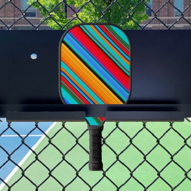 Palas De Pickleball Diseño de serape en azul verde rojo Verde azulado (Subido por el creador)