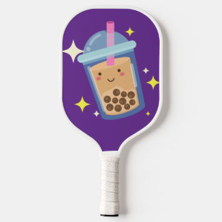 Palas De Pickleball Diseño de té de burbujas feliz lindo