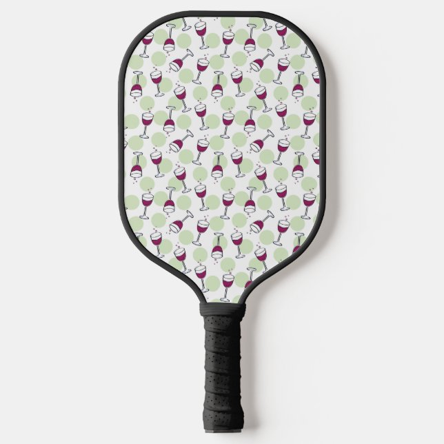 Palas De Pickleball Diseño del patrón de Ilustracion de vidrio rojo (Anverso)