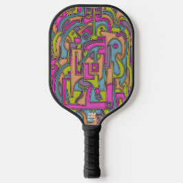 Palas De Pickleball Diseño geométrico retro mod psicodélico de los 60 