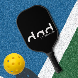 Palas De Pickleball Diseño moderno y simple de papá con nombres de niñ