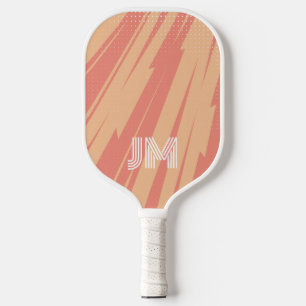 Palas De Pickleball Diseño retro abstracto rosa y naranja