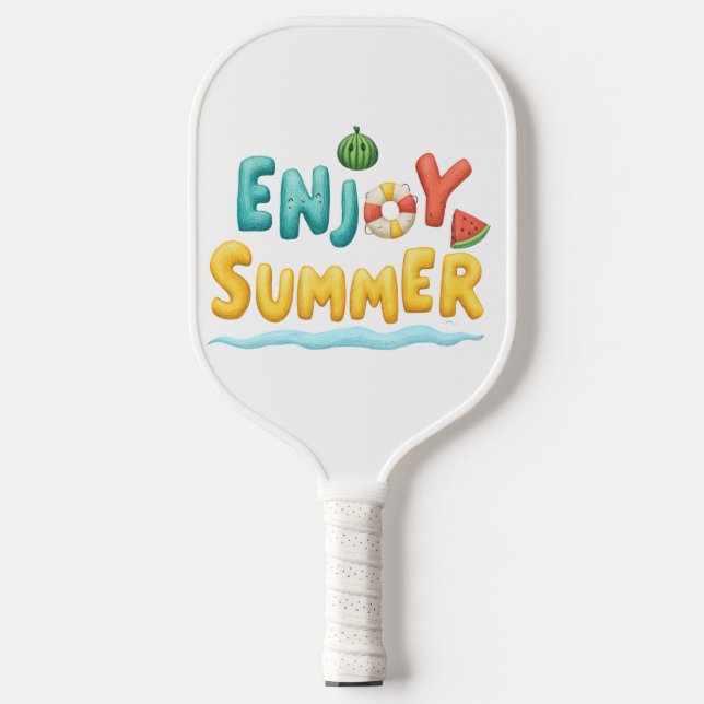 Palas De Pickleball Disfrutar del Ilustracion de texto de verano (Anverso)