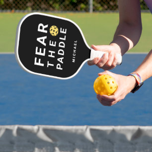 Palas De Pickleball Diversión en blanco y negro Temor al