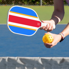 Palas De Pickleball Divertidas rayas brillantes rojas blancas y amaril