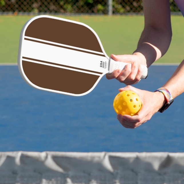 Palas De Pickleball Divertidas rayas verticales marrones de Cocoa delg (in situ)