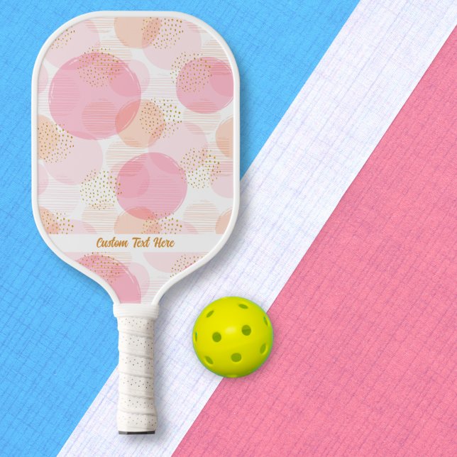 Palas De Pickleball Divertido acuarela Círculos Oro rosado Personaliza (Subido por el creador)