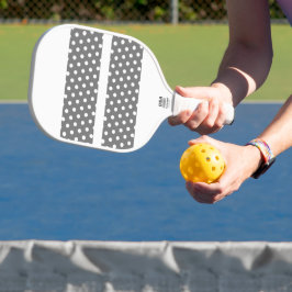 Palas De Pickleball Divertido Blanco Negrita Gris Twin Carreras Stripe