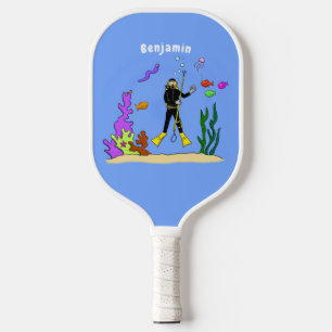 Palas De Pickleball Divertido buceador de scuba y personalizado de cri