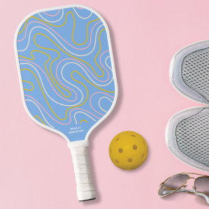 Palas De Pickleball Divertido colorido Resumen Líneas de Doodle Person