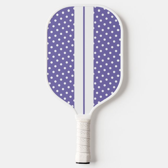 Palas De Pickleball Divertido deportivo morado Carreras blanca franjas (Reverso )