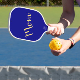 Palas De Pickleball Divertido Elegante Vibrante Azul Real "Mamá" Scrip