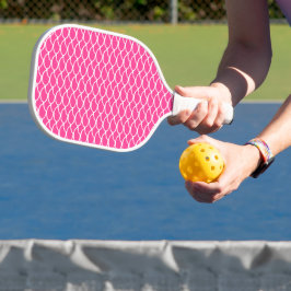 Palas De Pickleball Divertido Patrón Brillante Chic Tropical Rosa Blan