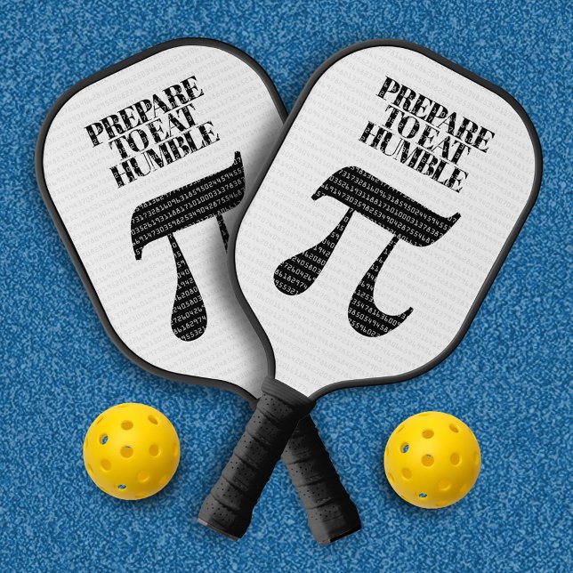 Palas De Pickleball Divertido prepararse para comer algo de humor para (Funny Prepare to Eat Humble Pi Pickleball Paddle (Front & Back) Cover Photo.)