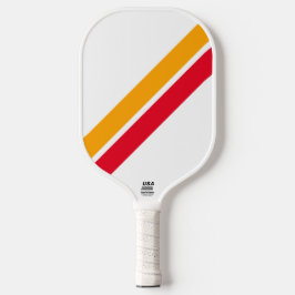 Palas De Pickleball Divertido Rojo Amarillo Diagonal Tiras De Carreras