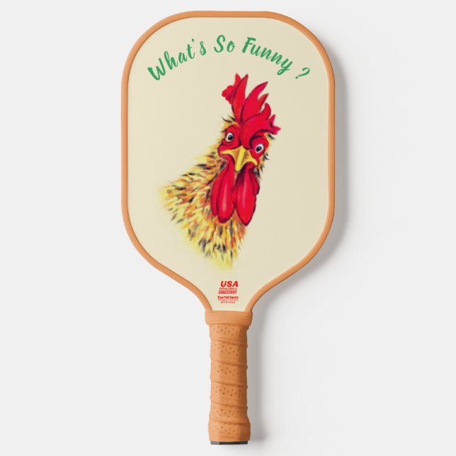 Palas De Pickleball Divertido Rooster Pickleball Paddle - Personalizad (Anverso)