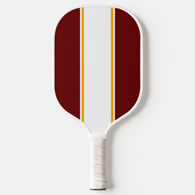 Palas De Pickleball Divertido Vertical Deep Red White Yellow Carreras  (Anverso)