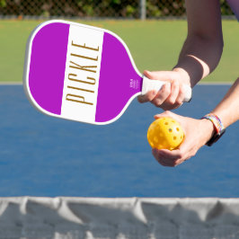 Palas De Pickleball Diviértete Texto de Franjas de Color Magenta Rosa 