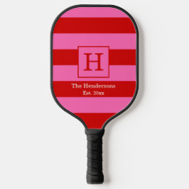 Palas De Pickleball DIY BG Strike Frame Name Monograma Red SV Hot Pink