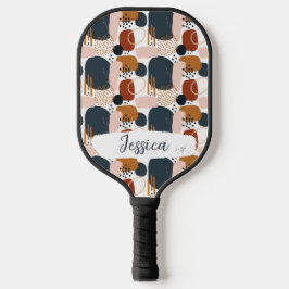 Palas De Pickleball Doodle Boho Pattern Personalizado Inital