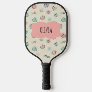 Palas De Pickleball Doodles de colores, puntos y líneas onduladas