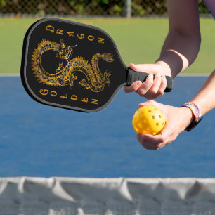 Palas De Pickleball Dragón de oro gris negro mítico