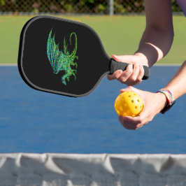 Palas De Pickleball Dragón del Mosaico Verde Increíble