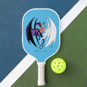 Palas De Pickleball Dragones Amor Corazones Azules