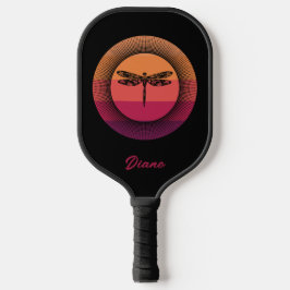 Palas De Pickleball Dragonfly en Retro Sunset con nombre