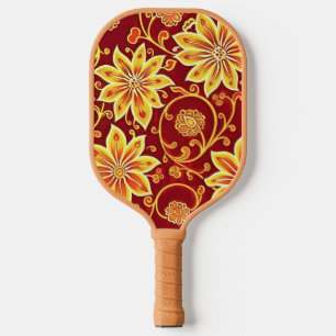 Palas De Pickleball Ejercicio floral amarillo suave remo de pellizco