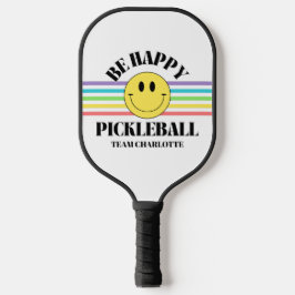 Palas De Pickleball El arco iris retro sea feliz