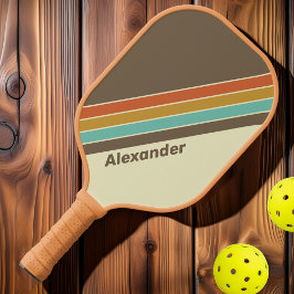 Palas De Pickleball El arco iris retro vintage deportivo rayado con no